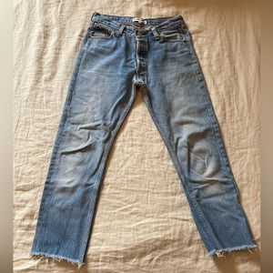 Re/done slim straight cropped jeans